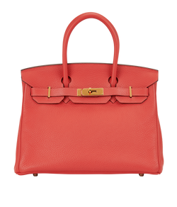 Birkin 30 In Clemence Rouge Pivoine, [R] (2014), B/DB/L/K/CL/E, 4*